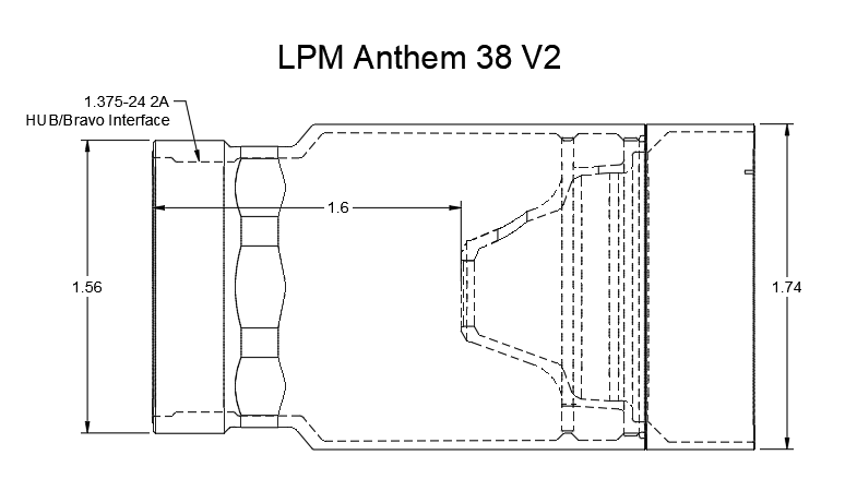 Anthem 38 V2 - .375 Caliber Rifle Silencer
